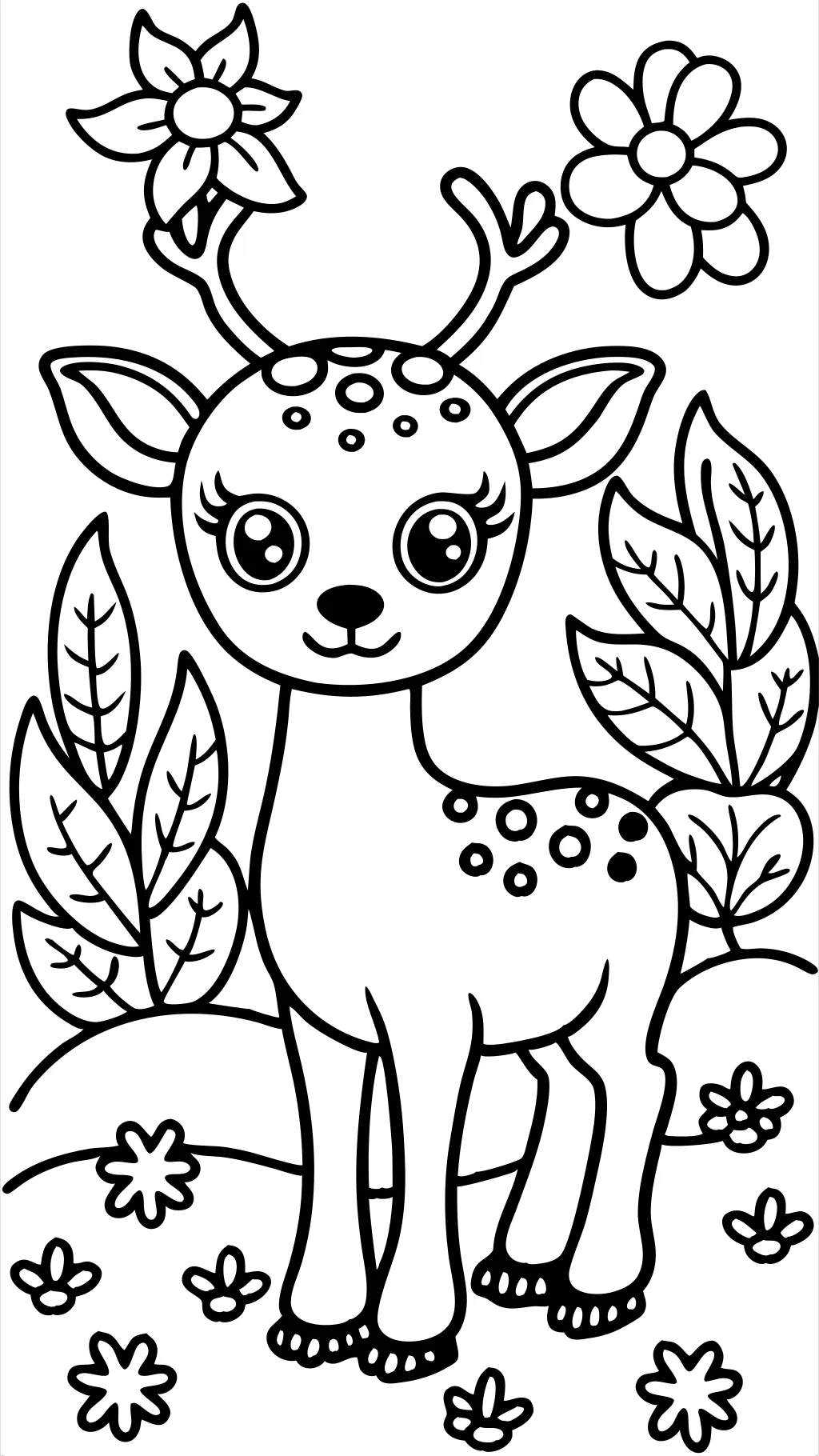 coloriages de cerfs mignons